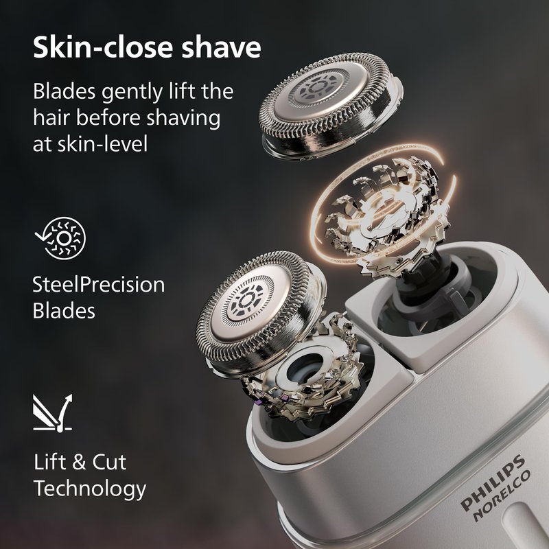 Philips Norelco Shaver 600 Series - Compact Electric Shaver, Lift & Cut System, SteelPrecision Blades, 4D Flex Heads, Wet & Dry Shave, Travel Case, Model S693/94