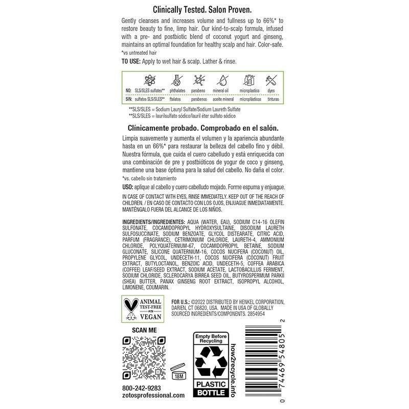 Biotera Volumizing Shampoo - Ultra Thick Formula for Fine Hair | Vegan, Paraben-Free, Microbiome Friendly