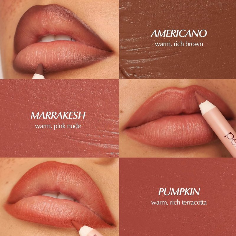 PERSONA Americano Lip Liner Pencil - Creamy Long-Wear Matte with Jojoba Oil | Defines & Contours Lips | Vegan & Cruelty-Free
