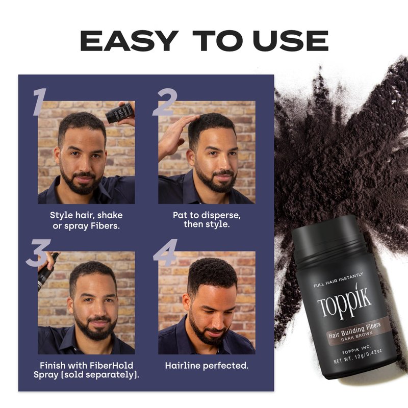 oppik Hair Building Fibers, Black, 3g Fill In Fine or Thinning Hair, Instantly Thicker, Fuller Looking, 9 Shades for Men & Women, Keratin Protein Formula