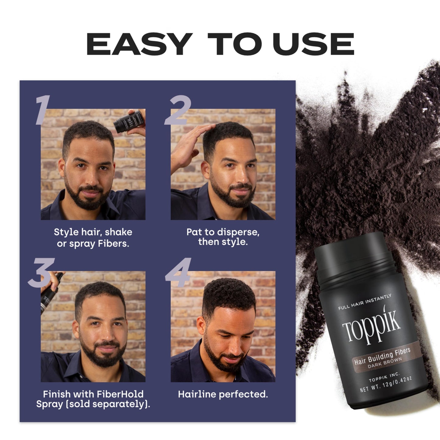 Toppik Hair Building Fibers, White, 55g Fill In Fine or Thinning Hair, Instantly Thicker, Fuller Looking, 9 Shades for Men & Women, Keratin Protein Formula