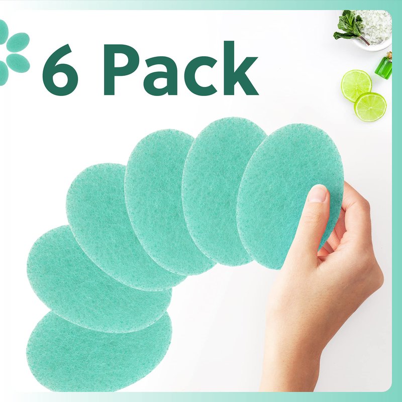 Impresa Double-Sided Body Sponge - White & Blue, Pack of 6 - Deep Exfoliation & Body Scrub Pad - Dual-Sided Design - Gentle Facial Cleanse & Face Scrubber