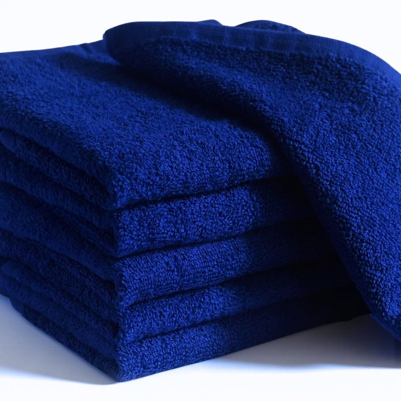 LIVINATI Navy Blue 100% Cotton Wash Cloths for Showering Body and Face - 12"X12" 6 Pack Washcloths - Small Terry Towel Bath Rags for Adults and Kids Bathroom - Soft Absorbent