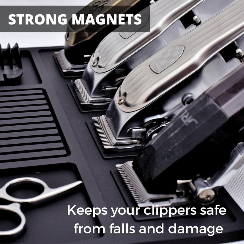 Magnetic Barber Mat - Professional Tool Organizer for Clippers | Salon Pad for Barbershop Use