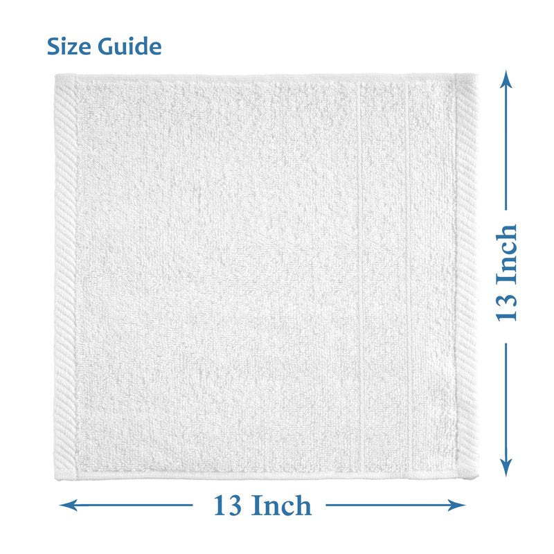 Casa Platino White Washcloths 6 Pack - 13x13 inches - 100% Cotton - Premium Quality Wash Cloths for Bathroom - Well Stitched, Soft & Highly Absorbent Washcloths Set - Ideal for Hotel, Spa & Salons