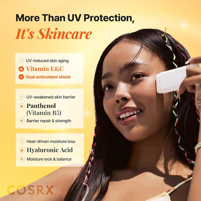 COSRX Airy-Light Clear Sunscreen Stick - SPF 50, No White Cast, Lightweight, Water-Resistant, 0.67 oz