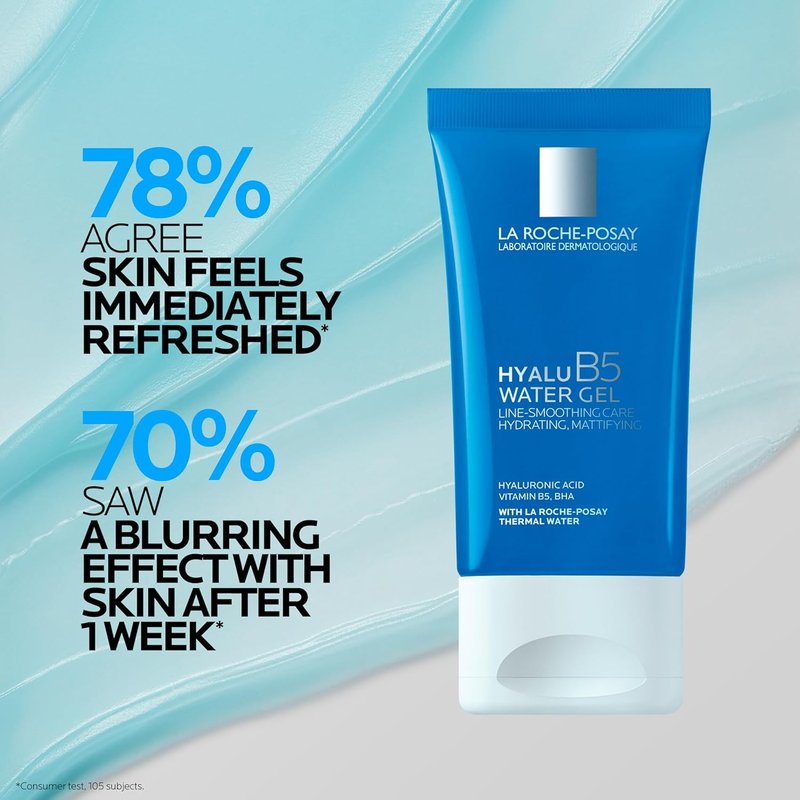 La Roche-Posay Hyalu B5 Water Gel Face Moisturizer - Hydrating Cream with Hyaluronic Acid, Lightweight & Non-Comedogenic, 1.35 fl oz