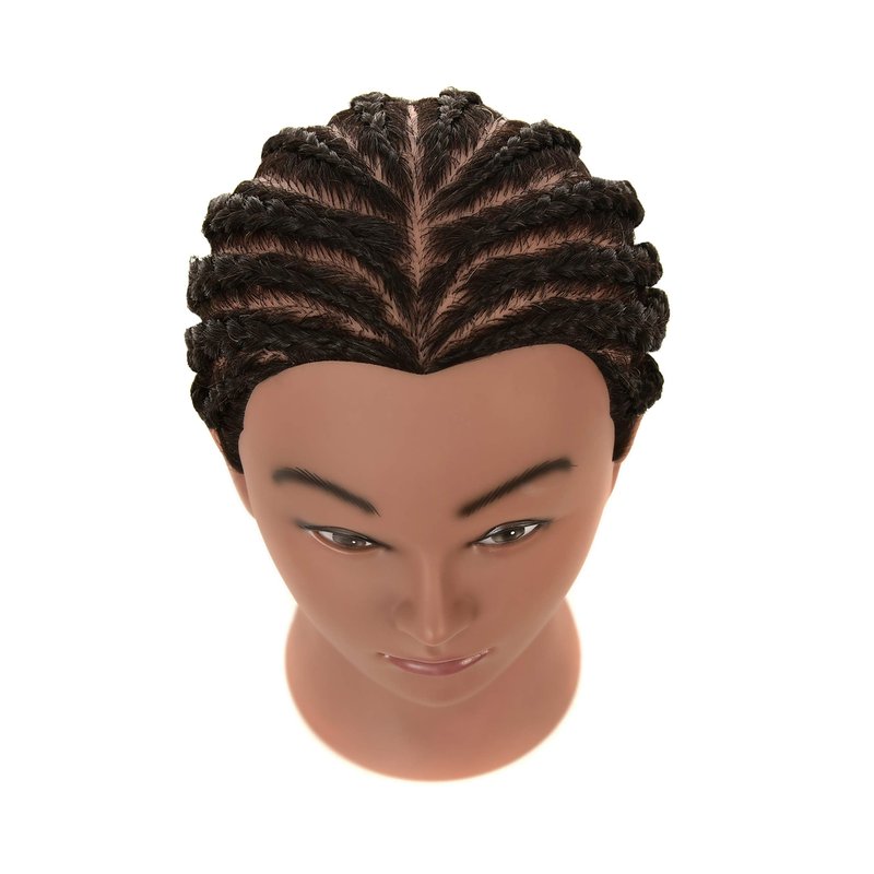 RIHANNAHAIR 100% Real Human Hair Mannequin Head Manikin Doll Style Head with Stand for Braiding Styling Practice Cosmetology Barber Training Display