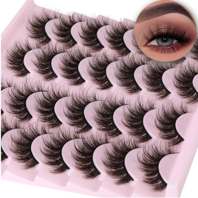 Mink Lashes - 14 Pairs Wispy 5D Volume False Eyelashes for Natural Look | 16mm Length