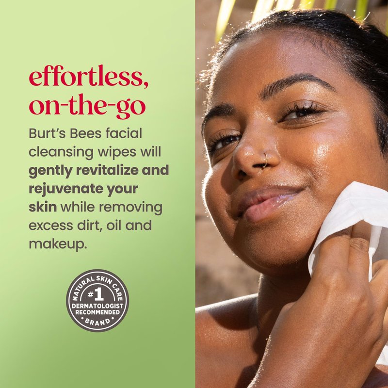 Burt’s Bees Soothing, Fragrance Free Facial Towelettes for Sensitive Skin, Aloe Vera, 100% Plant Based Cloths; 99% Natural Origin; Removes Makeup, Dirt and Oil; No Rinsing; 30 Ct, Pack of 3