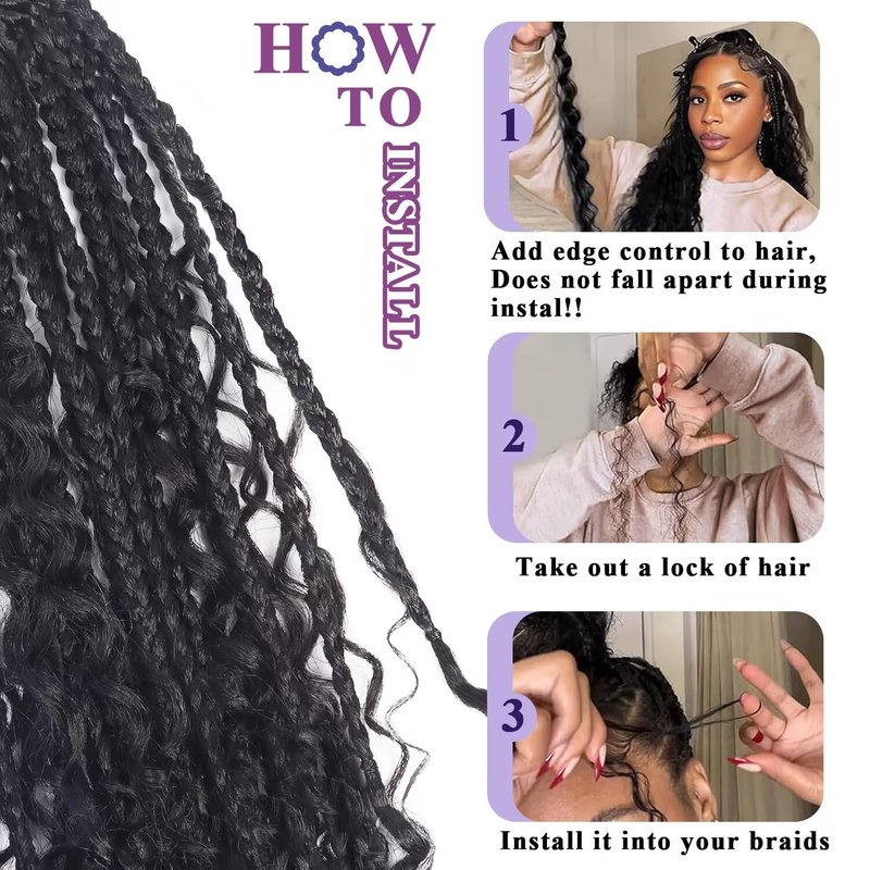 Afihond Human Braiding Hair for Boho Braids 120g Deep Water Wave Bulk Human Hair for Braiding No Weft 12A Wet and Wavy Curly Human Hair Extensions 3 Bundles/Pack Natural Color 18 Inch
