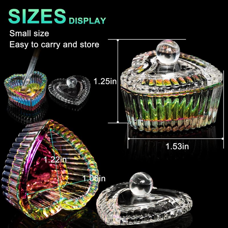 AORAEM Dappen Dish Set - 2PCS Acrylic Liquid Powder Monomer Cups with Lids for Nail Art