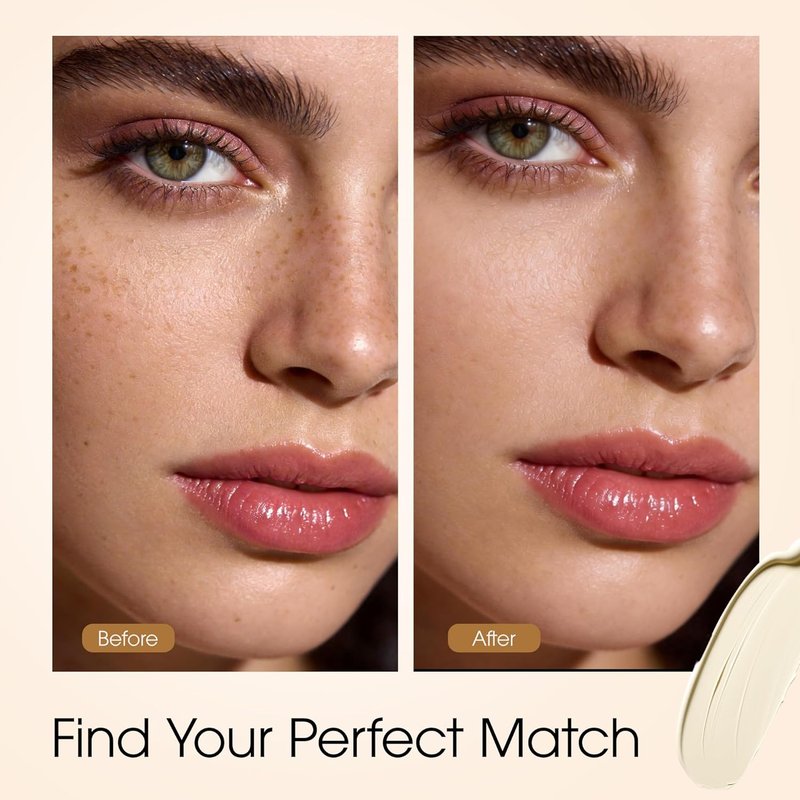 Skiennix Full Coverage Liquid Concealer - Double-Headed Waterproof Corrector for Dark Circles & Blemishes | Ivory 0.23 fl oz