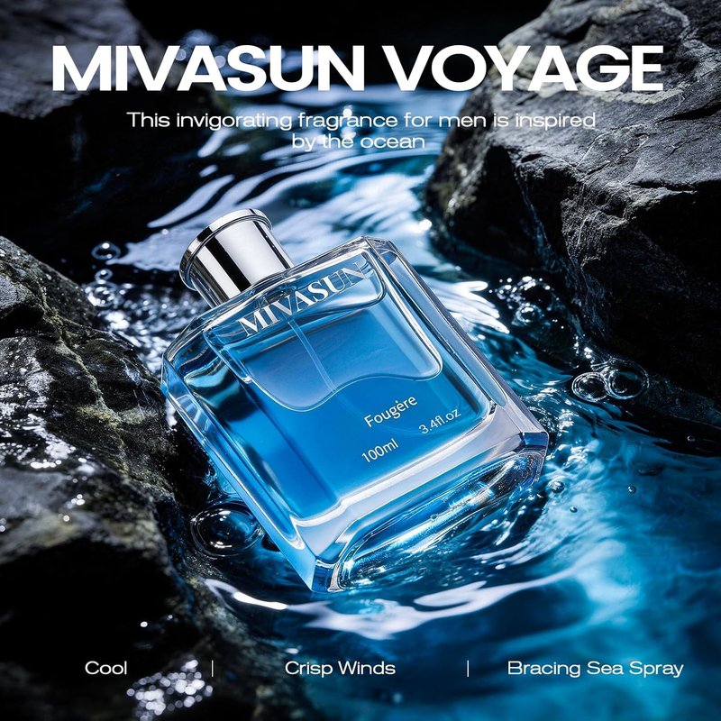 MivaSun Luxury Cologne for Men - Long Lasting Woody Aromatic Eau de Parfum | 100ml Fresh Lavender Scent