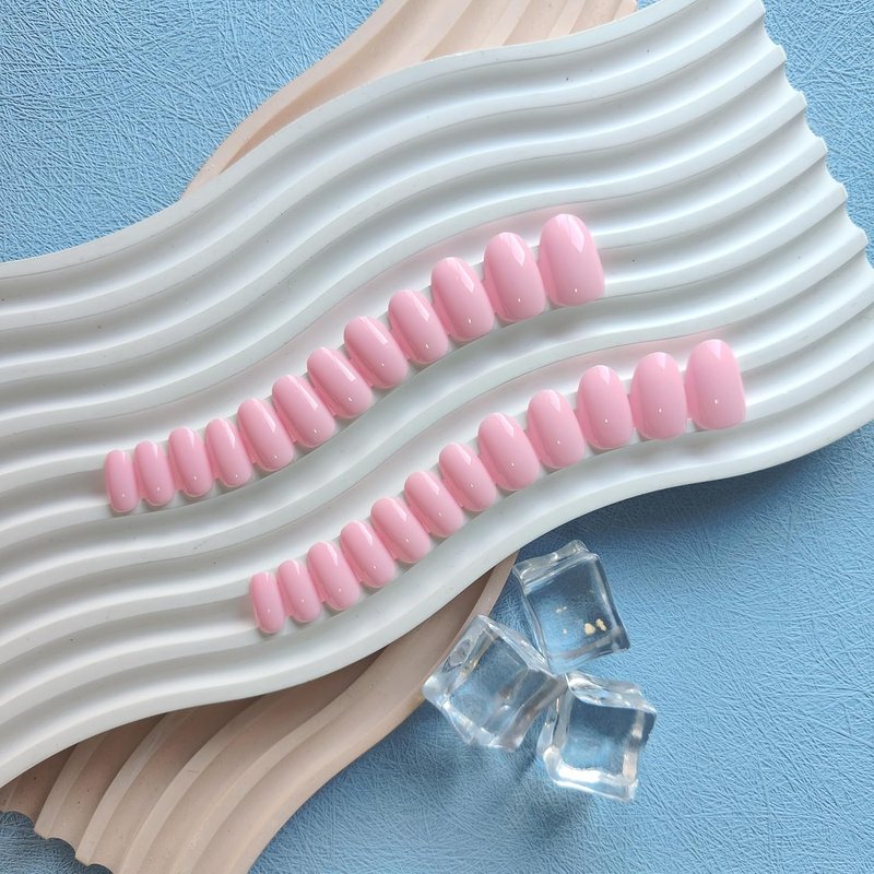 KQueenest Baby Pink Press On Nails Short Oval - Summer Press on Nails Short Almond, Sheer Pastel Rose Pink Fake Nails with Glue, Glossy Opaque, Reusable Soft Gel Glue on Nails for Women, 24 Pcs