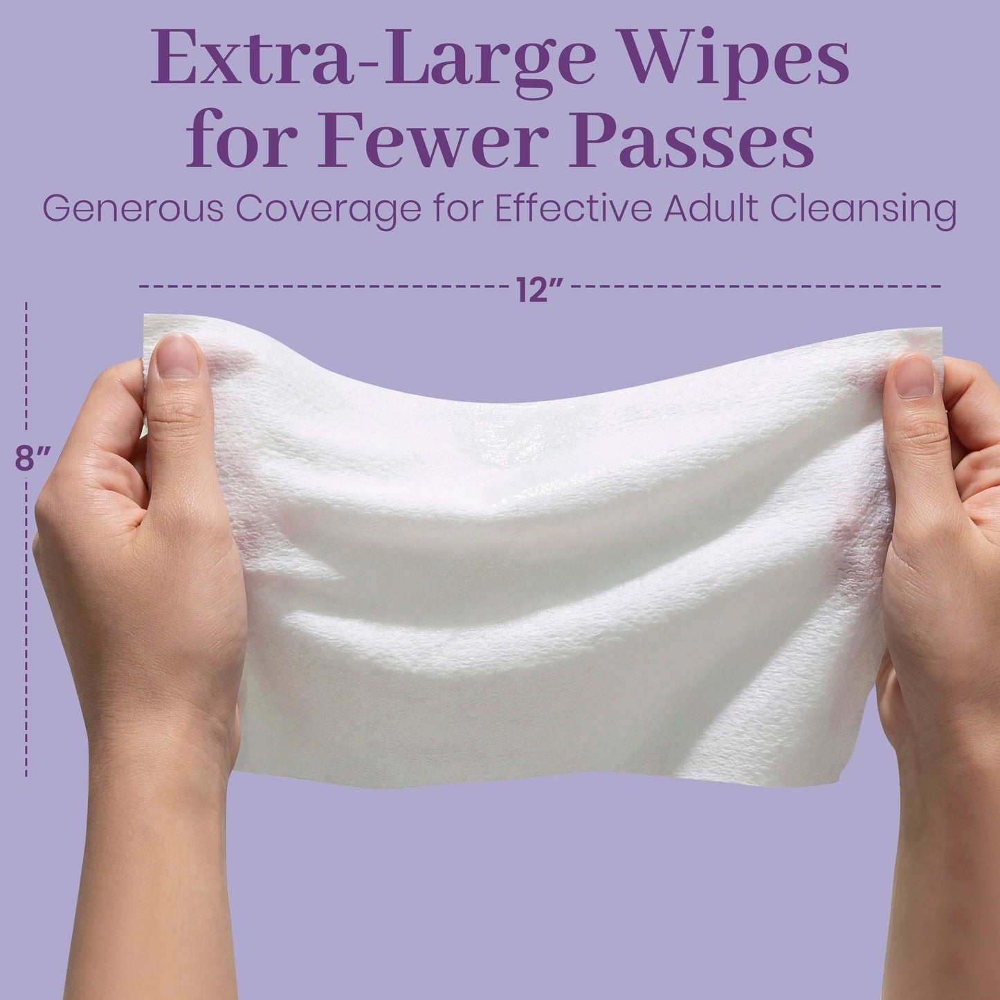 X Large Wet Wipes for Adults - 4 Packs of 56 [224 Count] Disposable Incontinence Wipes, 12" x 8" Adult Wipes for Elderly - Personal Body Wipes for Women and Men, Pre Moistened Adult Washcloths