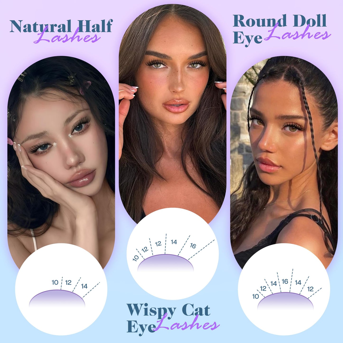 Wispy Lash Clusters Natural Look Cluster Eyelash Extensions 3D Look Eyelash Clusters CD-curly 10-16MM DIY Lash Extension at Home Easy to Use Individual Lashes Clean Eye Makeup by Newcally
