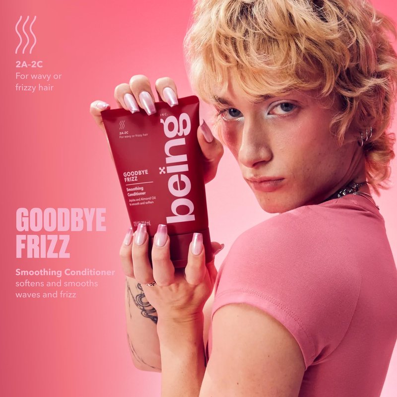 being GOODBYE FRIZZ Smoothing Shampoo and Conditioner Set 354mL with Jojoba and Almond Oil