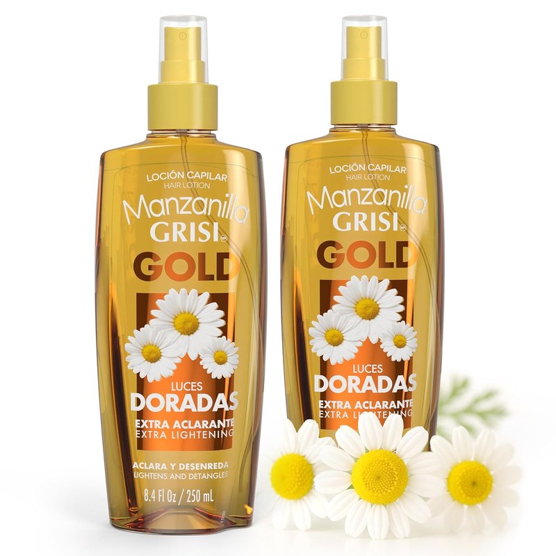 Grisi Manzanilla Hair Lotion - Chamomile Hair Lightening Spray for Natural Highlights | 8.4 Fl Oz, 2-Pack