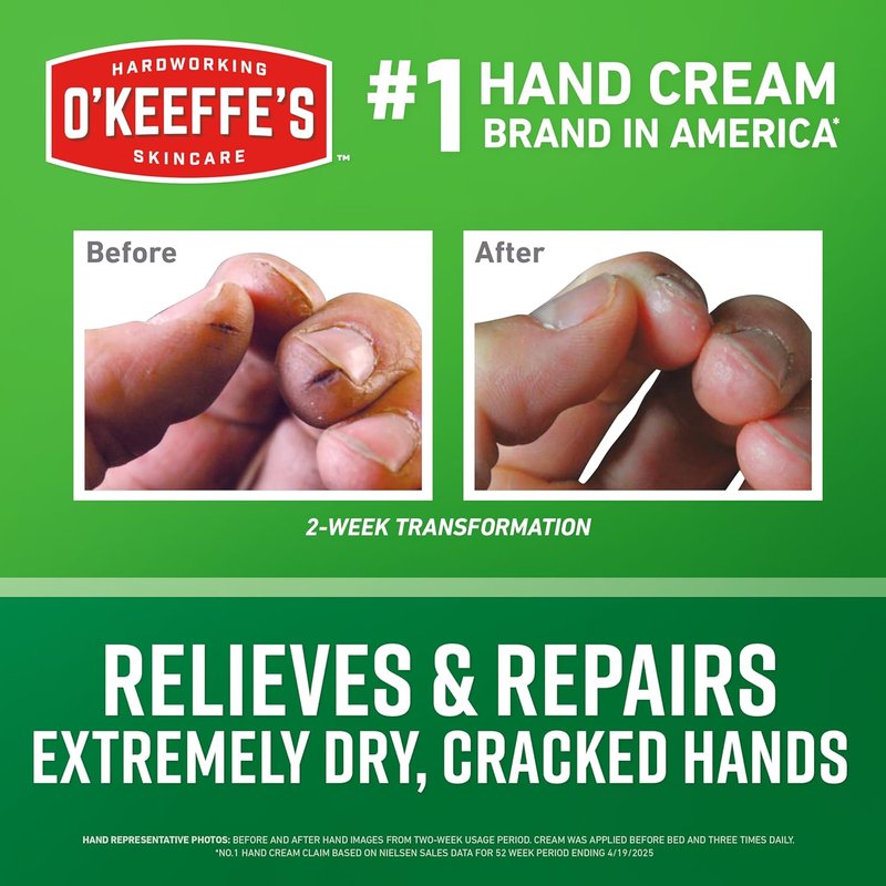 O'Keeffe's Working Hands Hand Cream - Extreme Dryness Repair for Cracked Skin | 6.8 oz Value Size Jar