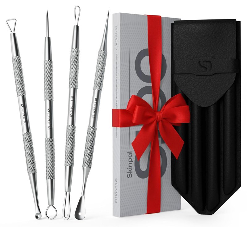 Pimple Popper Tool Kit - Milia & Blackhead Remover Set | Facial Extraction Tools for Clear Skin