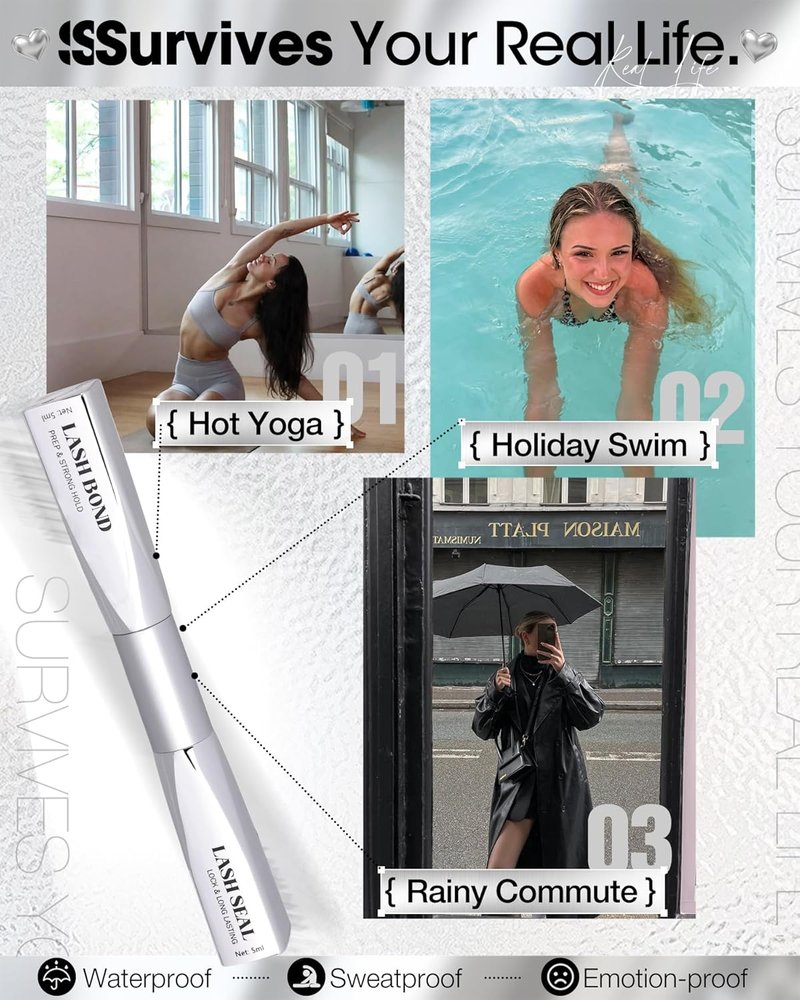 Mavphnee Lash Bond and Seal - The Ultimate 72H+ Waterproof Lash Glue for DIY Cluster Eyelash Extensions at Home, Strong, Sleep-Proof Hold for Professional Results