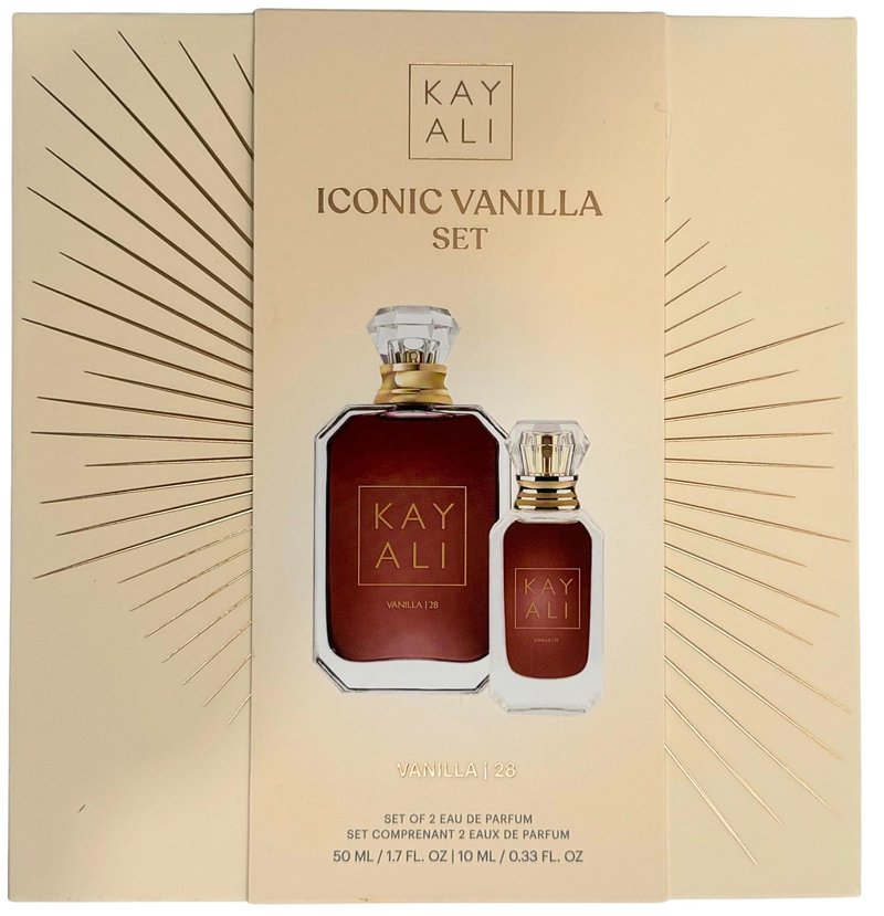 KAYALI Vanilla | 28 Eau de Parfum Iconic Set – Sweet Vanilla, Amber Woods & Brown Sugar Notes, 50 ml + 10 ml