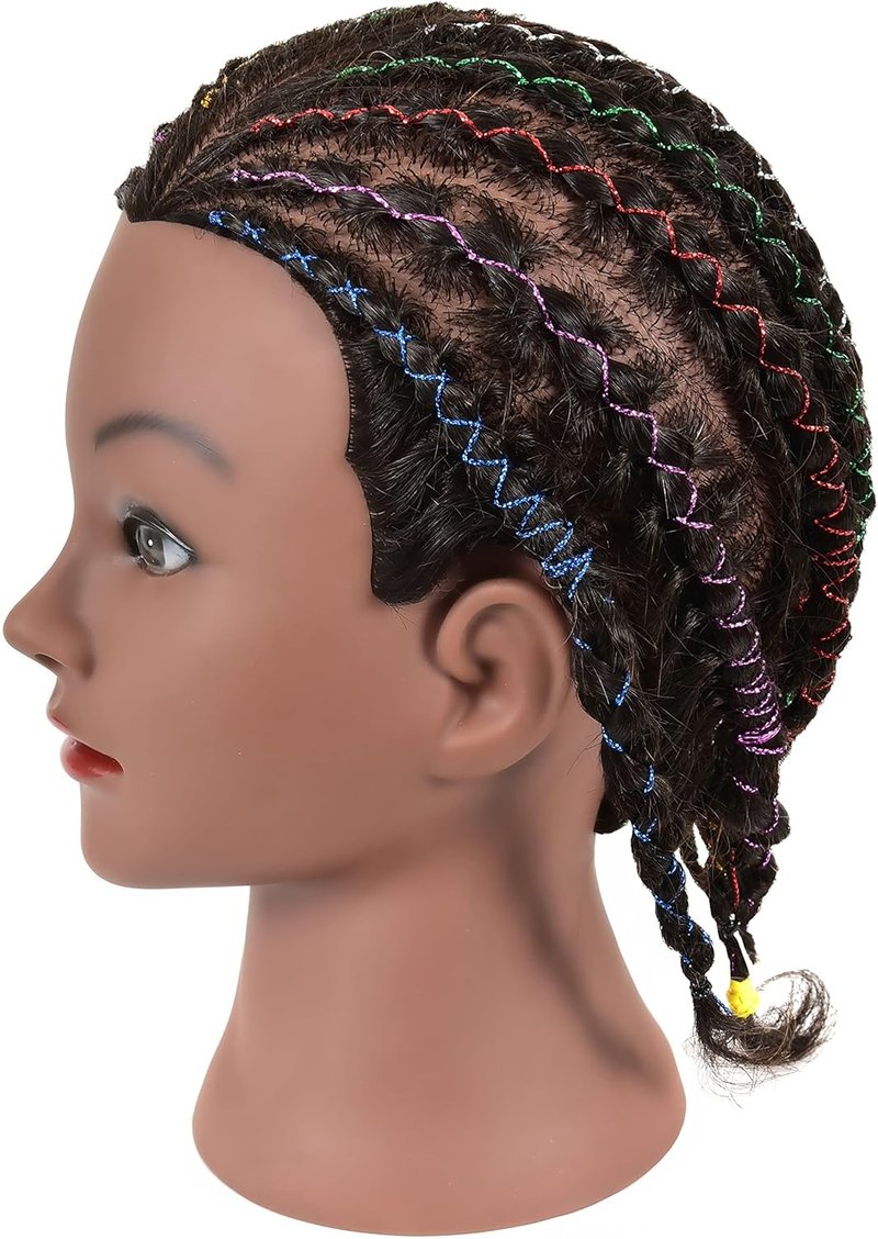Kinky Curly Mannequin Head - 100% Human Hair for African American Braiding & Styling | Cosmetology Training Display with Stand