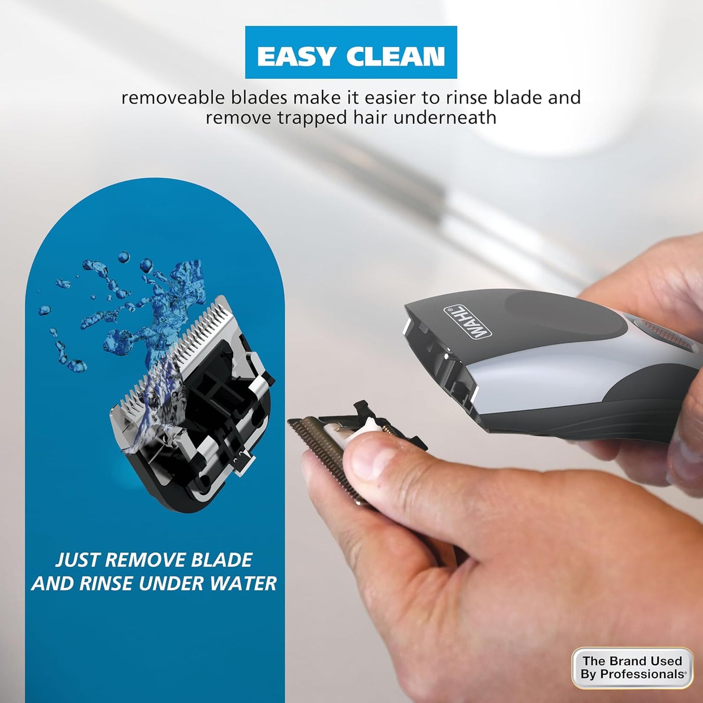 Wahl Hair Clippers - Cordless Rechargeable Precision Blades for Men | Snap-N-Lock Guards, Model 3031656