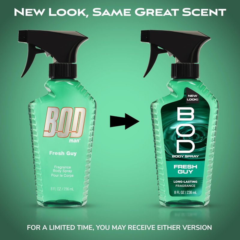 BOD man Fragrance Body Spray, Fresh Guy, 8 fl oz (Pack of 2)