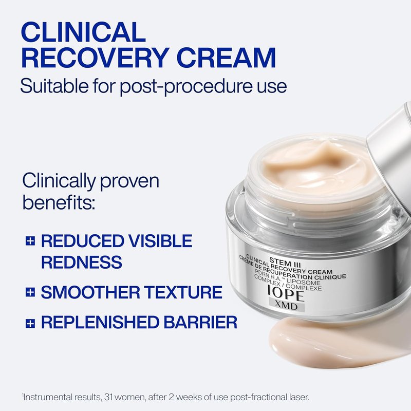 IOPE XMD Stem III Clinical Recovery Cream - Post-Procedure Facial Moisturizer with PDRN & Hyaluronic Acid - 1.69 fl. oz.