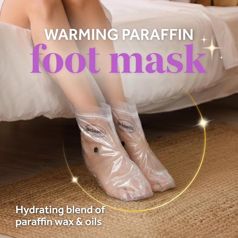 Dr. Scholl's Pedi Perfect Warming Paraffin Spa-Inspired Foot Mask-Hydrating Blend of Paraffin Wax, Coconut, Argan & Jojoba Oil, Helps Restore & Moisturize Dry, Cracked Feet at Home, Reusable up to 4x