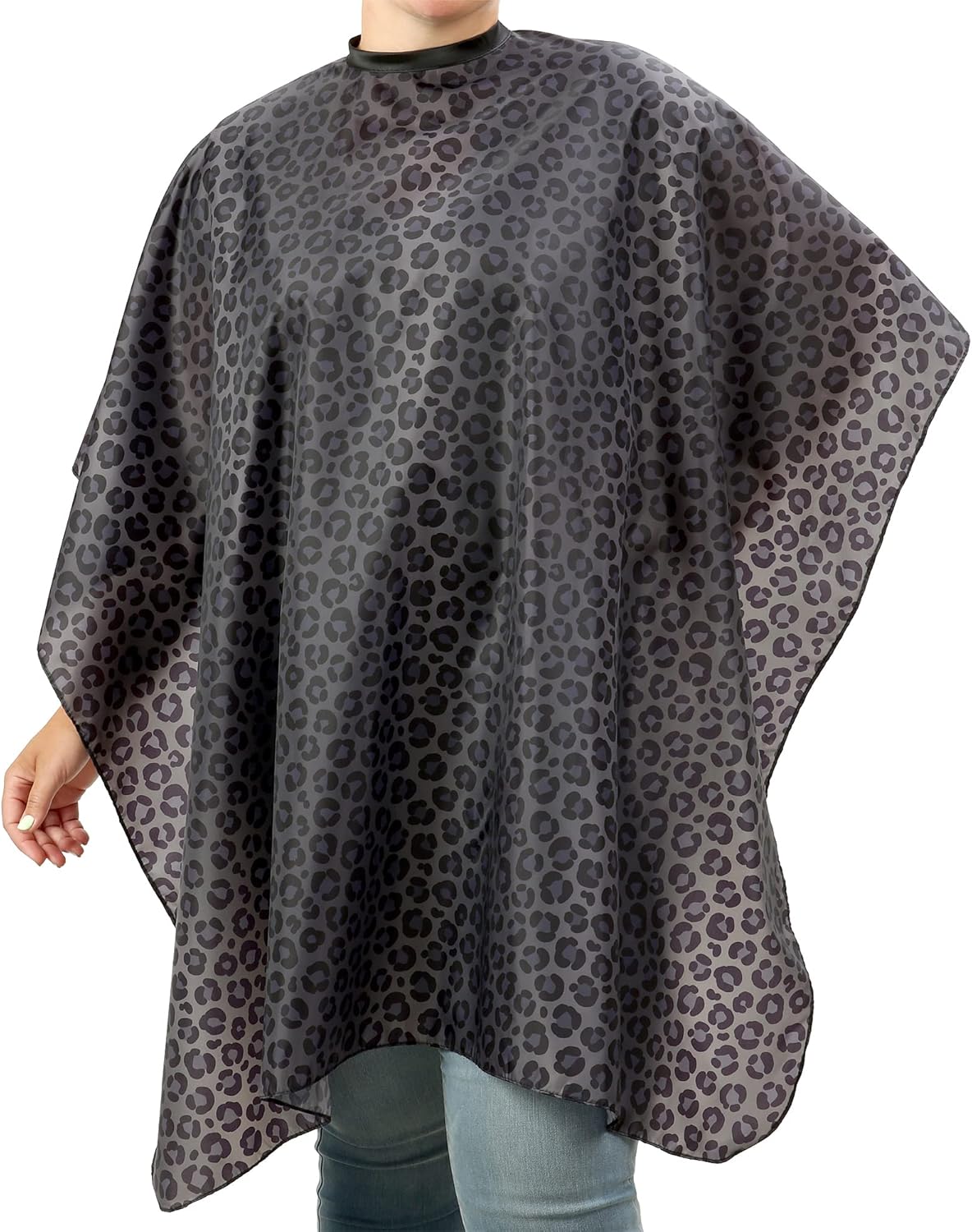 Waterproof Leopard Hairdresser Cape - Stylish Hair Cutting & Shampoo Cape for Salons | Durable Snaps