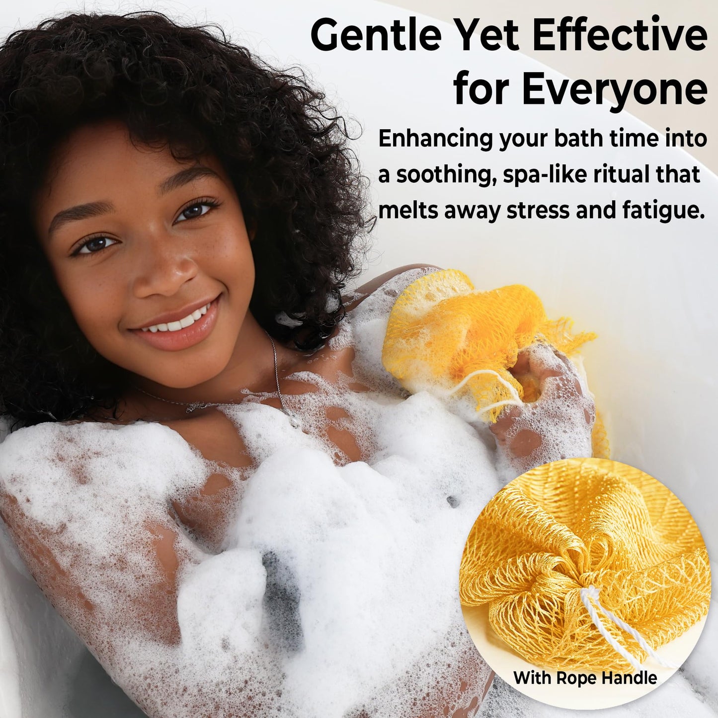 African Net Sponge Authentic - Exfoliating Back Scrub Bath Sponge with Knots - Afro Scrub Body Scrubber Exfoliator Washcloth - African Body Care Daily Use Shower Essentials