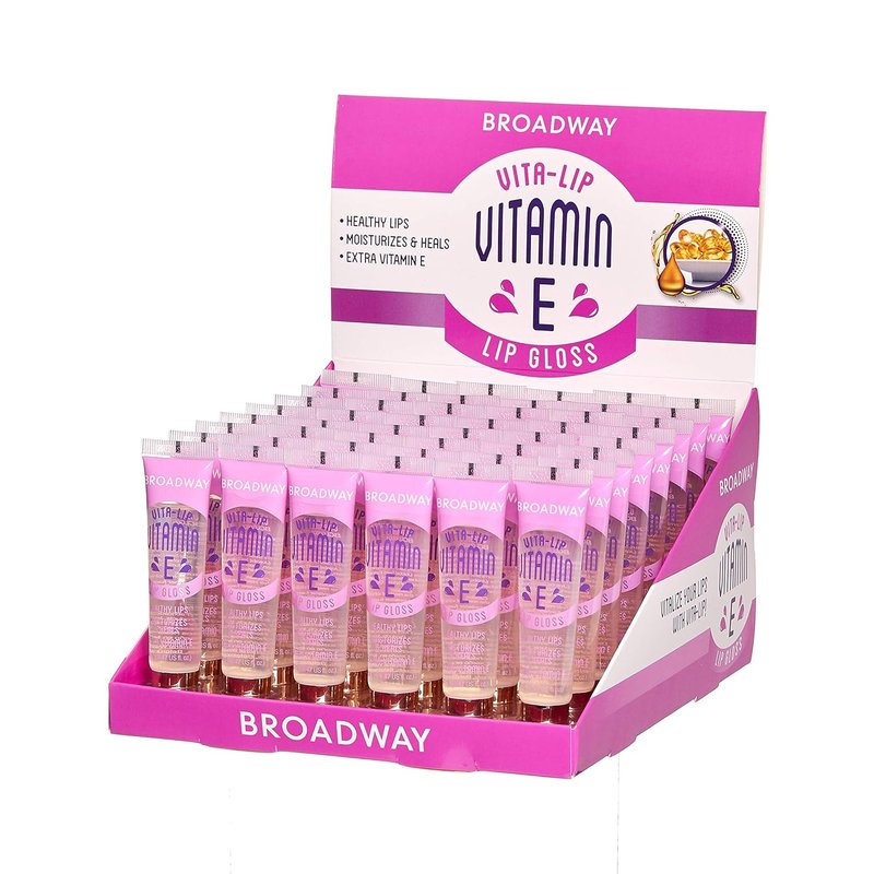 Ruby Kisses Vita-Lip Clear Lip Gloss - Ultra-Hydrating Formula with Vitamin E | 48 Pack, High-Shine Finish