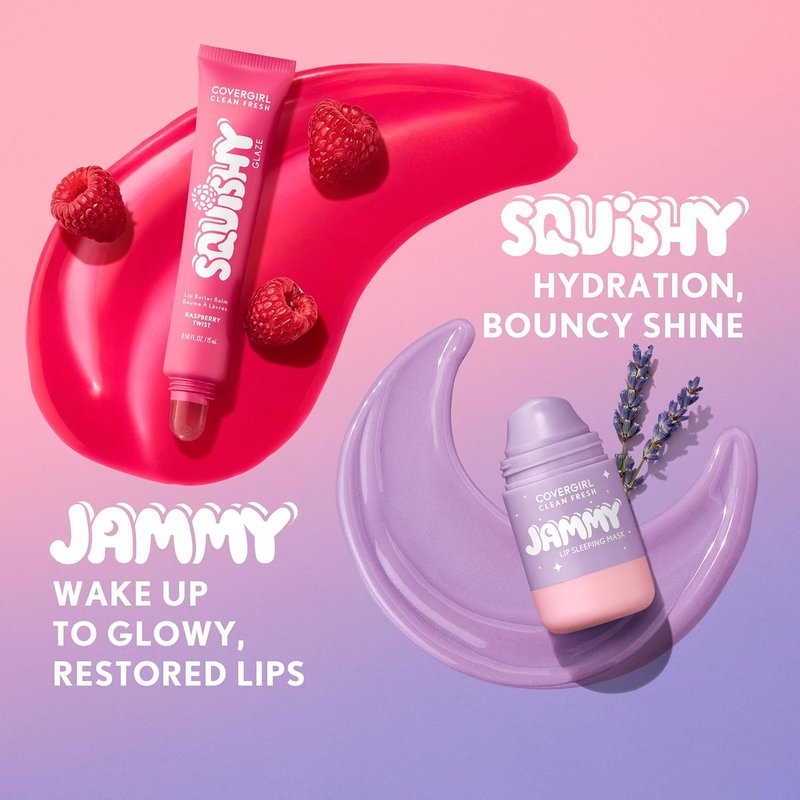 COVERGIRL Clean Fresh Lip Butter Balm - Flavored, Non-Sticky Formula with Vitamin E & Shea Butter | 100 Raspberry Twist