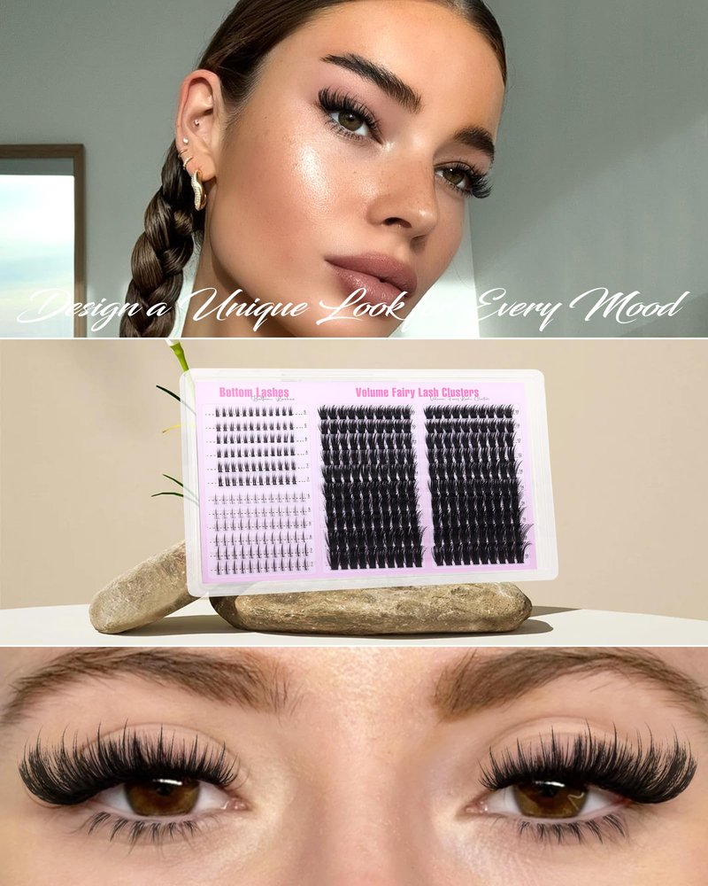 Lash Clusters with Bottom Lashes Fluffy Eyelash Clusters Fairy Individual Lashes 100D Wispy Cluster Eyelash Extensions D Curl Cluster Lashes Spiky Lash Extensions by Boahankuke