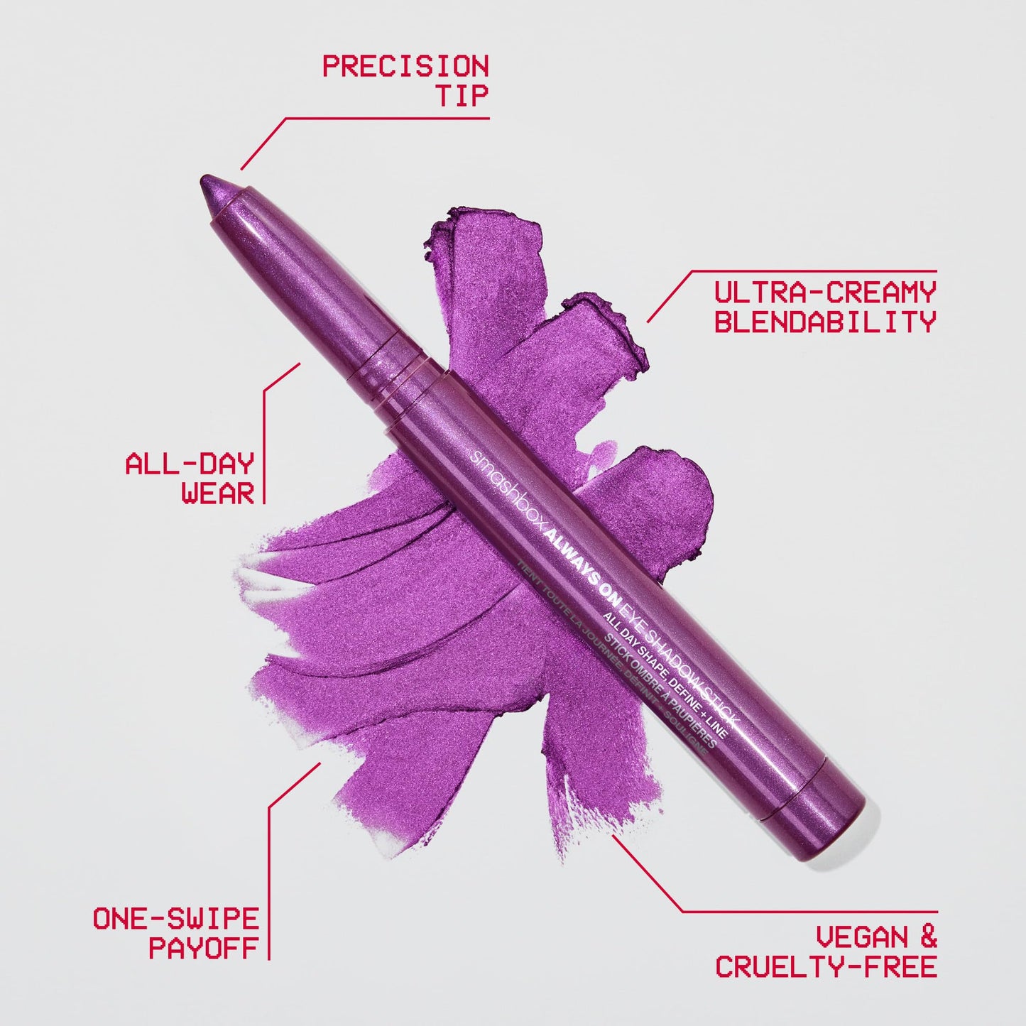 Smashbox Always on Eyeshadow Stick | Eye Shadow Stick with Precision Tip that Shapes, Defines & Lines Eyes for Bold Looks with Creamy Color | Stone Fox