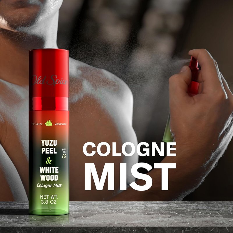Old Spice Cologne Mist - Spice Alchemist Collection | 24/7 Infused Scent, Yuzu Peel & White Wood, 3.8 oz