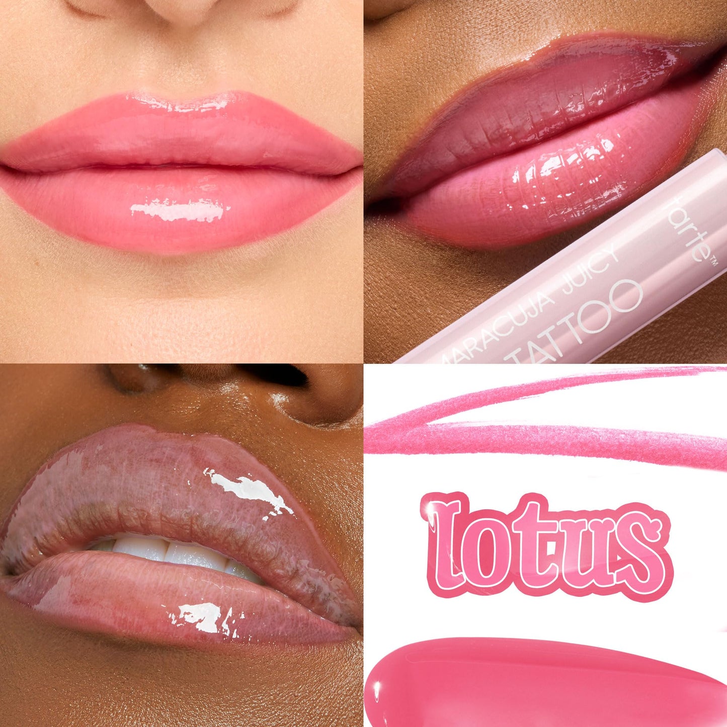 tarte maracuja juicy lip tattoo – Transfer Proof Lip Stain Tint & Nourishing Gloss Combo, 2 in 1 Lipgloss Makeup with Hyaluronic Acid and Vitamin E, Vegan & Cruelty-Free, full size, lotus