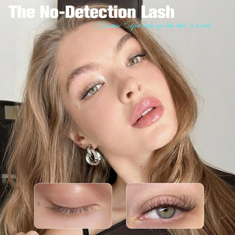 Natural Lash Clusters 10-14MM Short Eyelash Clusters Wispy Cluster Lashes Invisible Band Cluster Eyelash Extensions C Curl Individual Lashes for Clean Girl Make Up