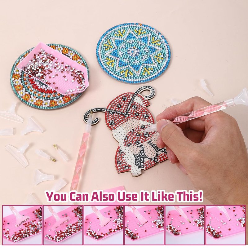 Rhinestone Picker Tool Kit - Dual-Ended Applicator & Dotting Pen Set for Nail Art | 2 Pcs with Clay Tips & Tray
