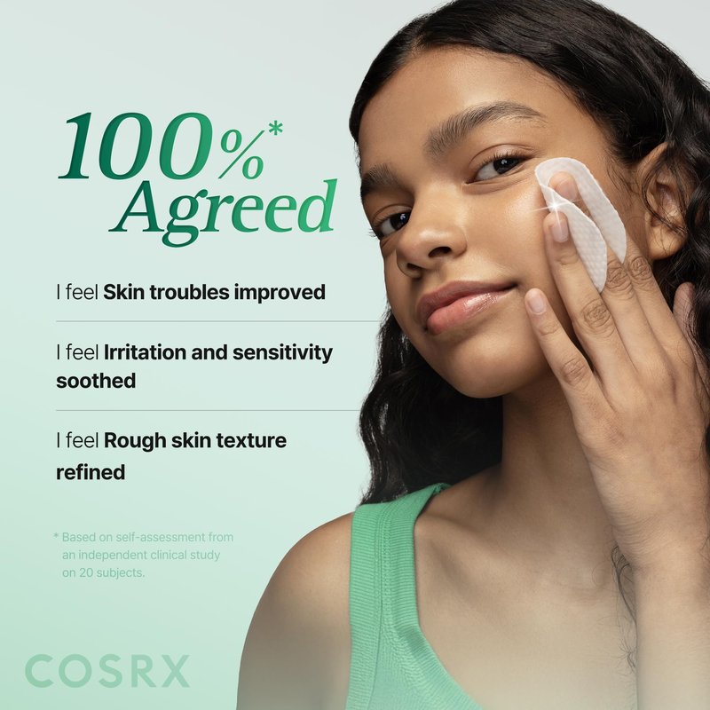 COSRX OneStep Original Clear Skin Calming Pad, 100 Pads, Dual-Sided Facial Pad for Soothing, Barrier Strengthening & Gentle Exfoliation with 82% Green Tea Water, Cica, PHA, LHA, Korean Skin Care