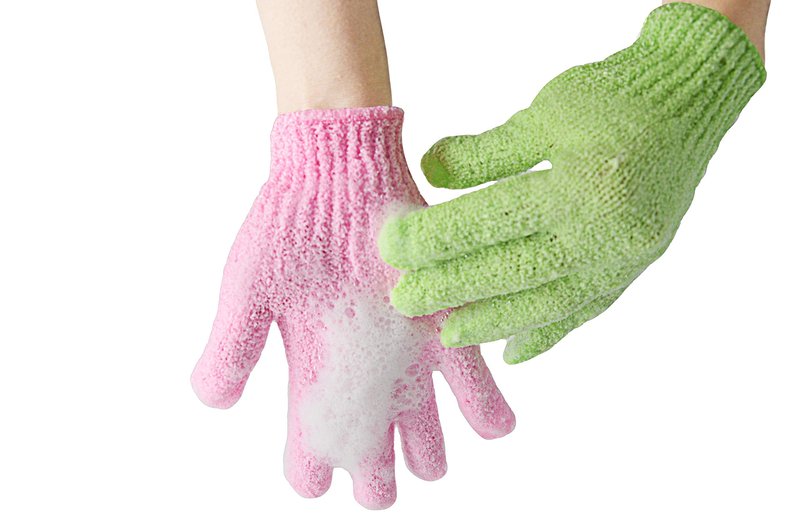 Exfoliating Gloves 10PCS Bath Gloves 5 Pairs, Natural Mitts Gloves for Men and Women Use,Shower Gloves Body Spa Makes Skin Soft and Healthy (AOLANS)