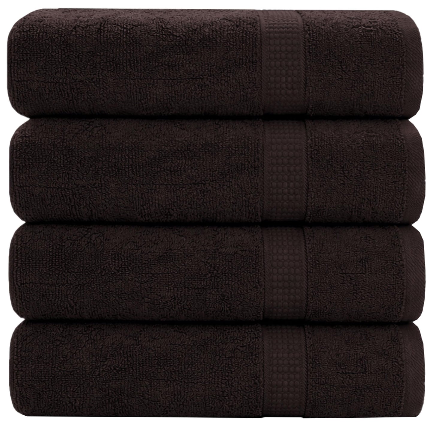 GOLD TEXTILES Premium Brown 100% Cotton Bath Towels Set (6 Pack, 24 x 50 Inch) High Absorbency Multipurpose Quick Drying Pool Gym Hotel Spa Bath Towel (6, Brown)