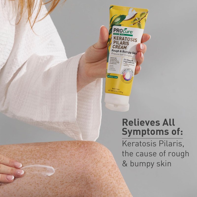 PROcure Keratosis Pilaris Cream – Glycolic Acid & Willow Bark for KP Bumps, Rough Texture & Dry Skin – Fragrance-Free, Paraben-Free Daily Body Lotion