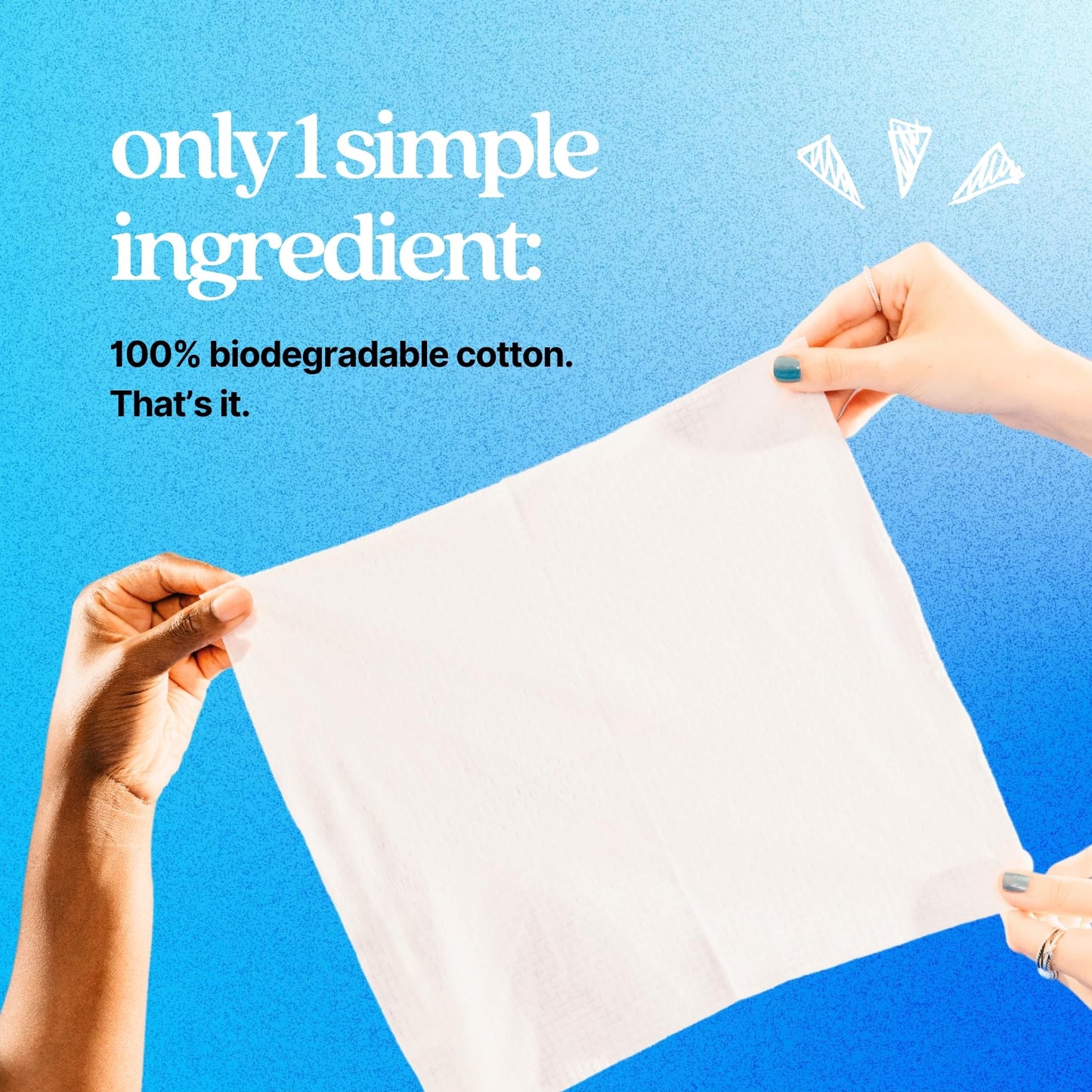 pureskin Daily Clean Facial Towels, 100% Biodegradable Pure Cotton, Premium Disposable Face Towels, Clinician Recommended, Ultra Soft, Suitable for All Skin Types, 50 count