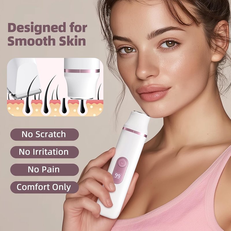 5-in-1 Bikini Trimmer for Women - IPX7 Waterproof Electric Shaver with LED Display | Rechargeable Hair Removal, 5 Ceramic Blades