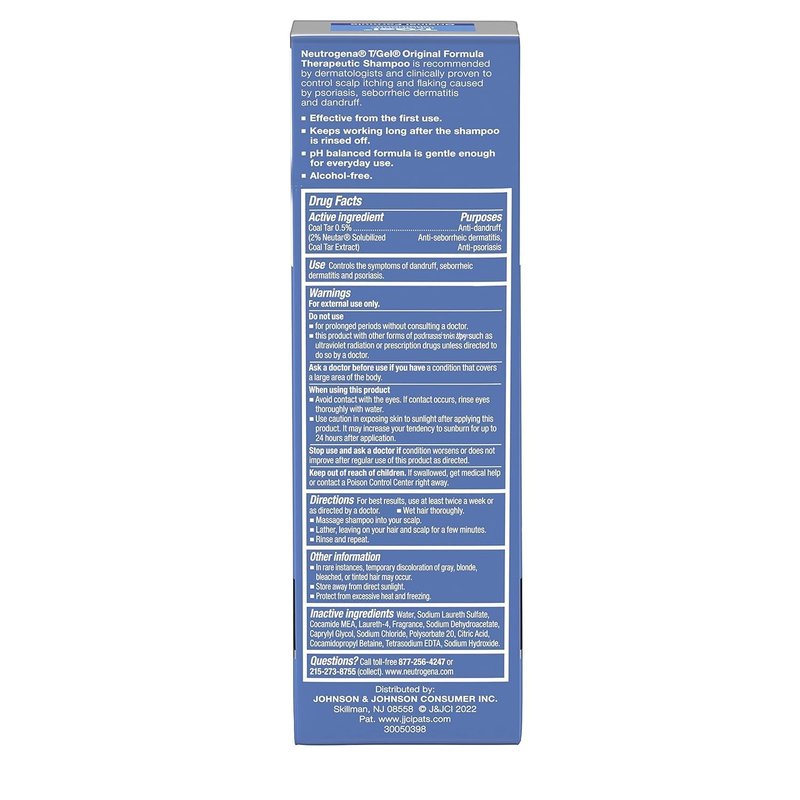Neutrogena T/Gel Anti-Dandruff Shampoo - Psoriasis & Seborrheic Dermatitis Relief | 4.2 fl. oz