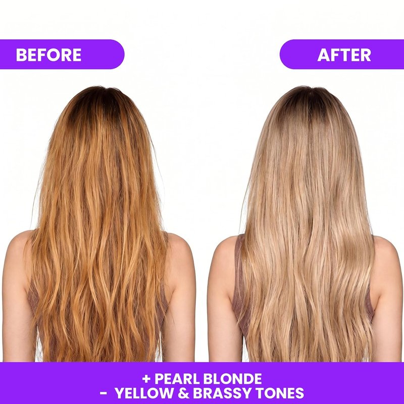 Purple Toning Hair Mask - Neutralizes Brassiness & Yellow Tones | Argan Oil Infused | 11.8 Fl Oz (350 ml)